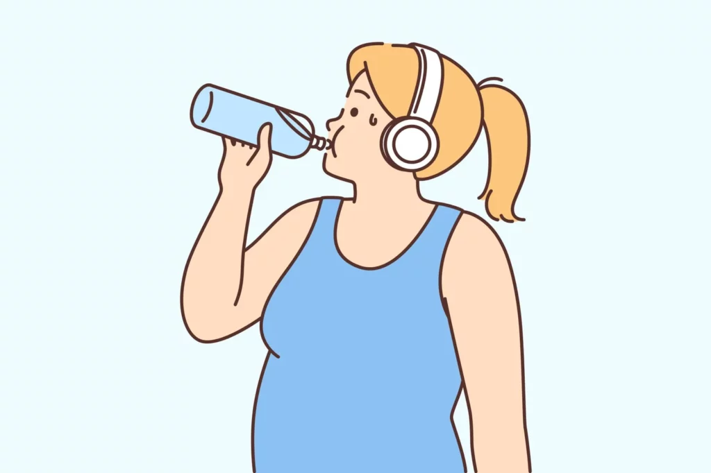 girl drinks water